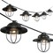 Jonathan Y 10-Light Indoor/Outdoor 10 ft. Rustic Farmhouse LED G40 Metal Cage Shade String Lights, Black JYL8703A - alternate 2