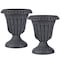 Pure Garden 2-Pack Outdoor Urn Planters 16x18IN for Porch, Patio or Entryway, Gray 50-LG1434 - alternate 1