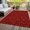 Homeroots 3' X 5' Red And Black Geometric Washable Indoor Outdoor Area Rug 599238 - alternate 2