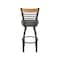 Holland Bar Stool Co Eleanor 30in Swivel Bar Stool with Pewter Finish, Medium Back and Graph Chalice Seat 880 - alternate 5
