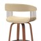 Armen Living Topanga 30.5in Swivel Walnut Wood Bar Stool in Cream Faux Leather with Golden Bronze Metal LCTOBAWACR30 - alternate 5