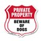 Signmission Private Property Shield Sign Beware Of D, 12 inch X 12 inch, Aluminum Metal Sign, 2PK SHI-A-2PACK-12-440 - alternate 1
