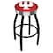 Holland Bar Stool Co 30" Blk Wrinkle Indiana Swivel Bar Stool, Chrome Ring L8B3C30IndnaU - alternate 1