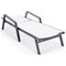 Leisuremod Marlin Patio Chaise Lounge Chair with Armrests in Black Aluminum Frame, White, 2PK MLABL-77W2 - alternate 4