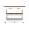 Homeroots White and Brown 40in Rolling Kitchen Cart With Storage 474097 - alternate 1
