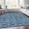 Homeroots 5' X 8' Navy Blue And Ivory Geometric Washable Indoor Outdoor Area Rug 583337 - alternate 4