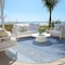 Homeroots 8' Blue And Gray Round Ombre Washable Indoor Outdoor Area Rug 595801 - alternate 3