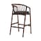 Armen Living Echo Walnut Wood and Black Faux Leather Bar Stool LCECBAWABLK30 - alternate 2