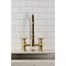 Kingston Brass Double-Handle Deck-Mount Pre-Rinse Bridge Kitchen Faucet, Brushed Brass GS1277BEX - alternate 3