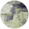 Homeroots 8' Fern Green Gray And Black Round Abstract Washable Indoor Outdoor Area Rug 602959 - alternate 2