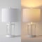 Jonathan Y Alexander 21 in. Modern Designer Metal and Water Glass LED Table Lamp w/USB-A and USB-C Chargin, 2PK JYL4058C-SET2 - alternate 2
