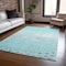 Homeroots 8' X 10' Aqua And Teal Blue Abstract Washable Indoor Outdoor Area Rug 609447 - alternate 2