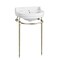 Whitehaus Collection 22 in Console Sink With Semi-Circular Bowl, Single Faucet Drilling, Brass Leg Supports and Overflow WHV022-L32-1H-PN - alternate 1