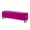 Homeroots 16" Fuchsia Upholstered Velvet Bench with Flip top 530662 - alternate 2