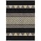 Homeroots 5' X 8' Black Ivory And Wheat Southwestern Washable Indoor Outdoor Area Rug 613886 - alternate 5