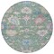 Homeroots 8' Sage Ivory And Pink Round Floral Washable Indoor Outdoor Area Rug 605333 - alternate 4