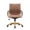 Leisuremod Harris Faux Leather Office Chair with Gold Frame, Light Brown HOG19LBRL - alternate 3