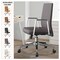 Leisuremod Aleen Office Chair in Upholstered Leather and Iron Frame with Swivel and Tilt, Grey AO19GRL - alternate 6