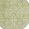 Homeroots 8' Artichoke Green And Beige Round Damask Washable Indoor Outdoor Area Rug 616510 - alternate 4