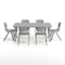 Flash Furniture 7 PC Plastic Activity Table and 6 Chairs Set, 10.5 inSeat Height-Soft Gray YU-YCX-0013-2-RECT-TBL-SFTGY-E-GG - alternate 2
