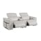 Homeroots 86in Light Gray and Black Italian Leather Power Reclining Loveseat With Storage 720530 - alternate 4