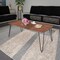 Leisuremod Elmwood Modern Wood Top Coffee Table with Iron Base, Walnut ET47WN - alternate 4