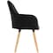 Elama 2 Piece Fabric Tufted Chair in Black with Wooden Legs ELM-793-BLK - alternate 3