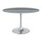 Homeroots 48" Gray and Silver Marble and Aluminum Pedestal Base Round Top Dining Table 572238 - alternate 1