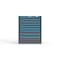 Strong Hold 9 drawer cabinet - (6x 2ft, 3x 3ft) - Blue accents - E-Lock w/ Tracking S3036-PPTAS-0901FS - alternate 1