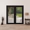 Vdomdoors Front Exterior Prehung Metal-Plastic Double Doors Frosted Glass / MANUX 8102 Matte Black / Office C MANUX8102DEXD-BLK-W72xH80-LH-I - alternate 2