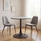 Homeroots 24" Gray and Bronze Wood and Steel Pedestal Base Round Top Dining Table 572243 - alternate 4