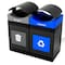 Commercial Zone Products Avante Series Dual Stream Black Trash/Recycling 55 Gallon Containers w/ Canopy 787202MSA - alternate 1