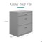 Space Solutions 30 in.W 3 Drawer Lateral File Cabinet, Home/Office, Letter/Legal Sizes, Arctic Silver 25072 - alternate 4