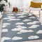 Jonathan Y Hedwig High-Low Youth Cloud Scandi Dark Blue/Ivory 3 ft. x 5 ft. Indoor/Outdoor Area Rug SCN105B-3 - alternate 1