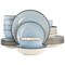 Elama Gia 24 Piece Round Stoneware Dinnerware Set in Light Blue EL-GIA24LB - alternate 1
