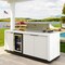 Koolmore Outdoor Kitchen Suite W/White Rock Beam Countertop, 4 Burner Grill, Refrigerator, Stainless Steel Sink KM-OKS-3585 - alternate 3