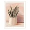Homeroots Striped Bohemian Plant White Framed Print Wall Art 530133 - alternate 2