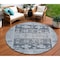 Homeroots 8' Blue And Denim Blue Round Aztec Washable Indoor Outdoor Area Rug 616594 - alternate 1