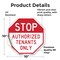 Signmission Stop Authorized Tenants Only, 10 Inch X 10 Inch, Vinyl Decal OC-D-10-300 - alternate 3