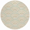 Homeroots 8' Linen Orange And Ivory Round Geometric Washable Indoor Outdoor Area Rug 615202 - alternate 3