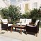 Homeroots Three Piece Outdoor Beige Rattan Sofa Seating Group with Beige Cushions 625698 - alternate 2