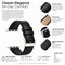 Elegani Leather Band Compatible with Apple Watch 40mm, Black, Silver, Black, Rose Gold, Yellow Gold Buckle QRPLLS-BLK-40 - alternate 2