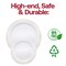 Smarty Had A Party 10" White with Gold Vintage Rim Round Disposable Plastic Dinner Plates (120 Plates), 120PK 860G-CASE - alternate 3