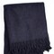 Homeroots 55" X 70" Navy Blue Cotton Blend Plush Throw Blanket with Fringe 702220 - alternate 1