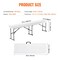 Vevor 6FT Plastic Folding Bench Portable Outdoor Bench for Garden White, 2PK SN-D183-2 - alternate 4