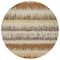 Homeroots 8' Brown Beige And Ivory Round Striped Washable Indoor Outdoor Area Rug 598366 - alternate 2