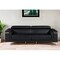 Homeroots 89" Black Italian Leather Sofa With Silver Legs 534155 - alternate 7