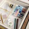 Martha Stewart Kerry 4 Pack Plastic Stackable Office Desk Drawer Organizers with Gold Trim, 6 x 6 BE-PB9049-G-4-CLRGLD-MS - alternate 7