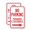 Signmission No Parking Prohibido Estacionarse With Left Arrow, 12'' X 18'' 2 Signs, Heavy Gauge Aluminum, 2PK A-1218-2PACK-23596 - alternate 1