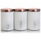 Megachef Essential Kitchen Storage 3 Piece Sugar, Coffee and Tea Canister Set in Matte White MC-311W - alternate 3